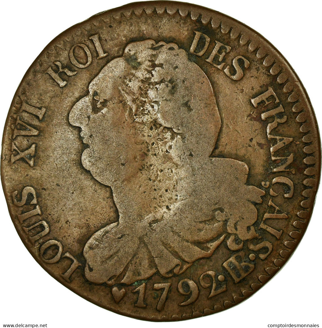 Monnaie, France, 6 Deniers Français, 6 Deniers, 1792, Strasbourg, TB, Bronze - Otros & Sin Clasificación