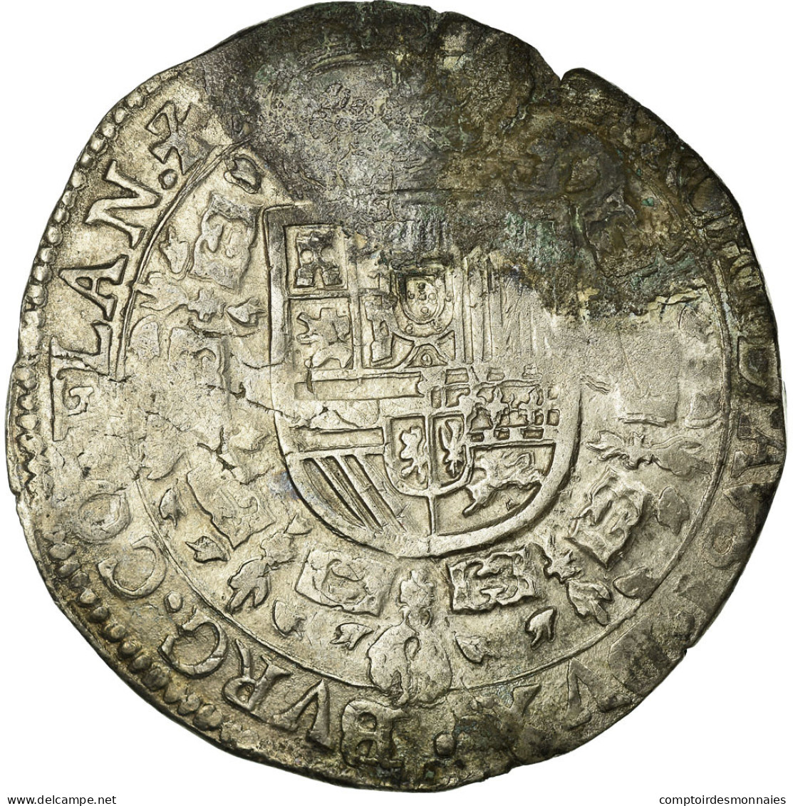 Monnaie, Pays-Bas Espagnols, Flandre, Patagon, 1656, Bruges, TTB, Argent - Otros & Sin Clasificación