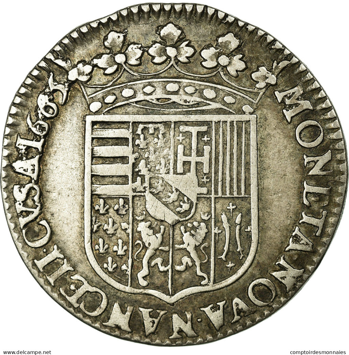 Monnaie, Etats Allemands, LORRAINE, Teston, 1665, Nancy, TTB, Argent, Flon:50 - Other & Unclassified