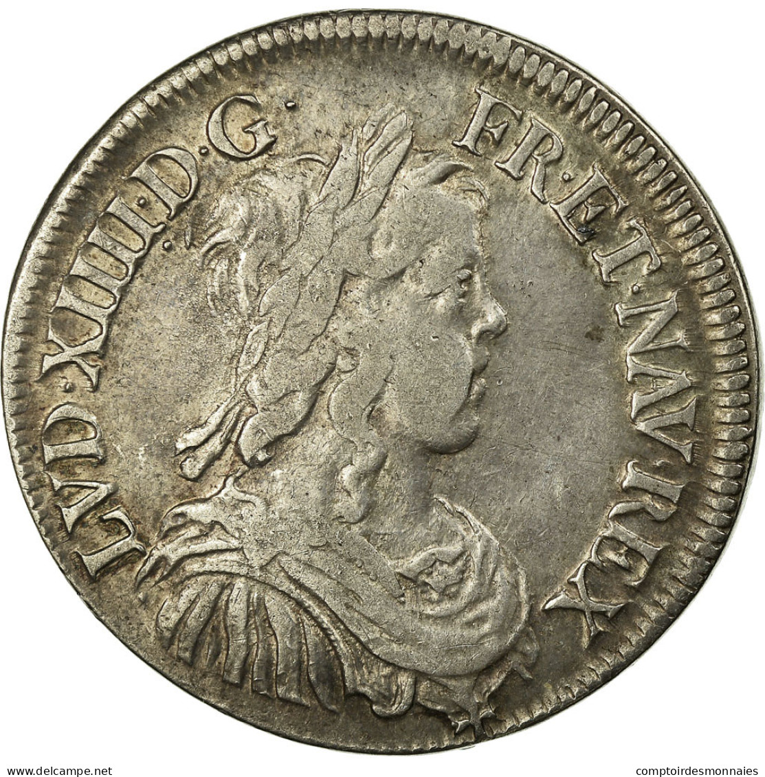 Monnaie, France, Louis XIV, 1/2 Écu à La Mèche Longue, 1/2 Ecu, 1647, Paris - 1643-1715 Louis XIV The Great