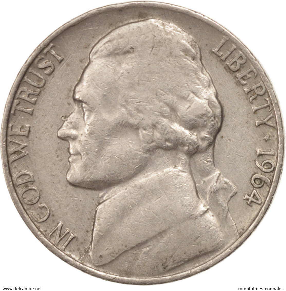 Monnaie, États-Unis, Jefferson Nickel, 5 Cents, 1964, U.S. Mint, Philadelphie - 1938-…: Jefferson