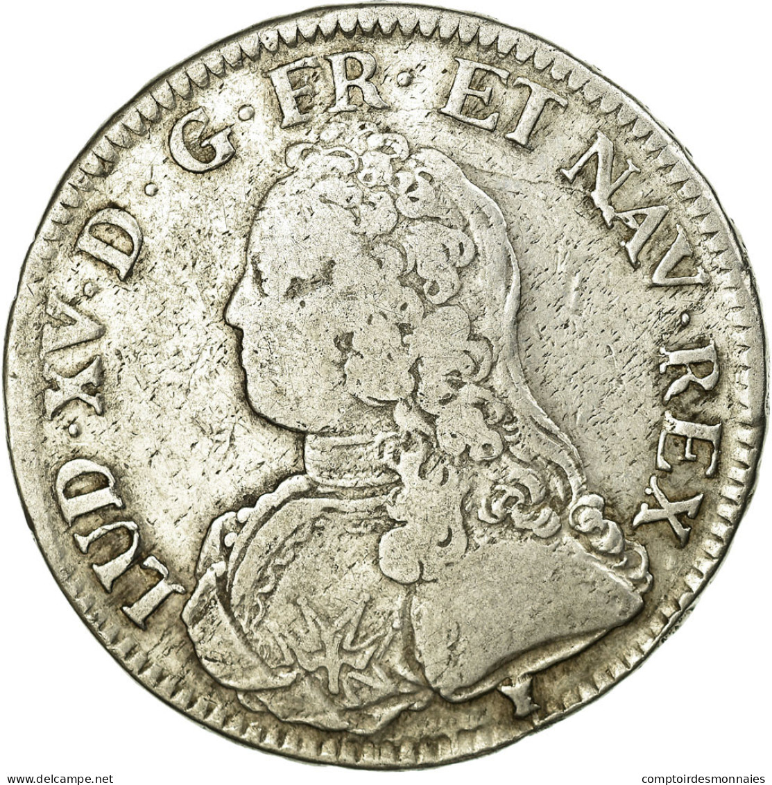 Monnaie, France, Louis XV, Écu Aux Branches D'olivier, Ecu, 1730, Rennes, TB+ - 1715-1774 Louis XV Le Bien-Aimé