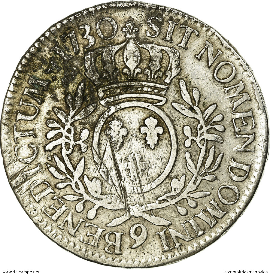 Monnaie, France, Louis XV, Écu Aux Branches D'olivier, Ecu, 1730, Rennes, TB+ - 1715-1774 Louis XV Le Bien-Aimé