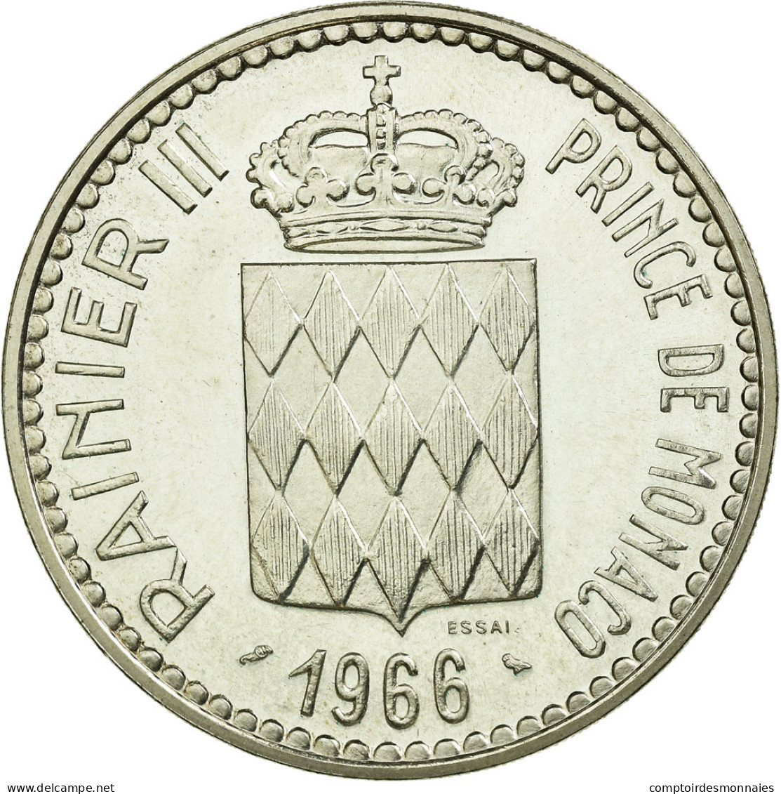 Monnaie, Monaco, 10 Francs, 1966, SUP+, Argent, KM:E56, Gadoury:155 - 1960-2001 New Francs