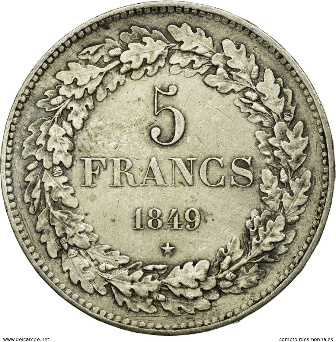 Monnaie, Belgique, Leopold I, 5 Francs, 5 Frank, 1849, TTB, Argent, KM:3.2 - 5 Francs