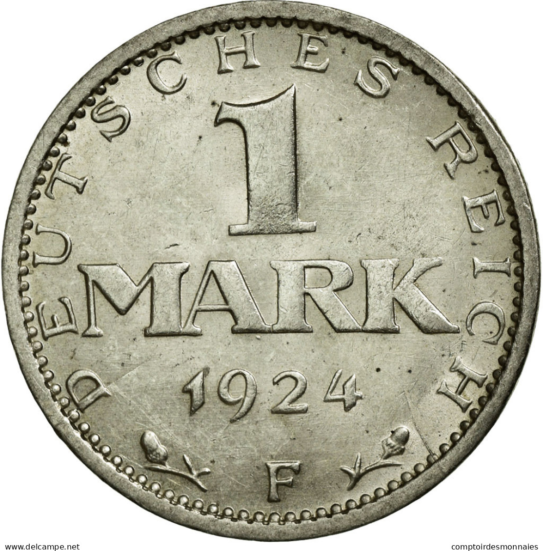 Monnaie, Allemagne, République De Weimar, Mark, 1924, Stuttgart, TB+, Argent - 1 Mark & 1 Reichsmark