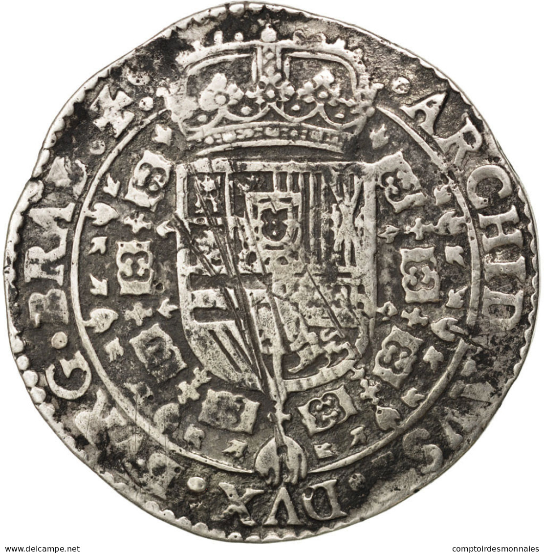 Monnaie, Pays-Bas Espagnols, BRABANT, Patagon, 1652, Anvers, TB+, Argent - Andere & Zonder Classificatie