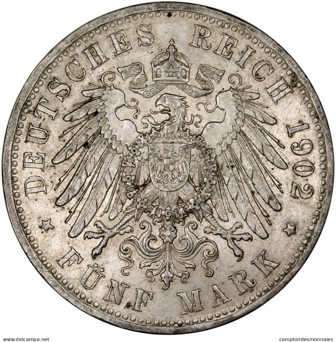 Etats Allemands, BAVARIA, Otto, 5 Mark, 1902, Munich, Argent, TTB+, KM:915 - Andere & Zonder Classificatie