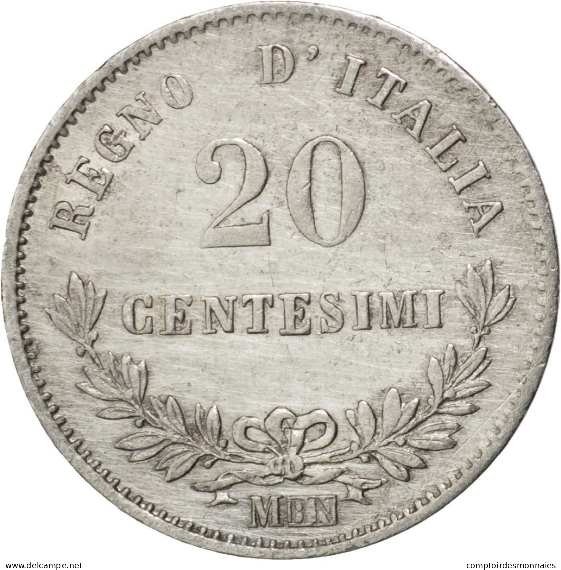 Italie, Vittorio Emanuele II, 20 Centesimi, 1863, Milan, Argent, TTB+, KM:13.1 - 1861-1878 : Victor Emmanuel II