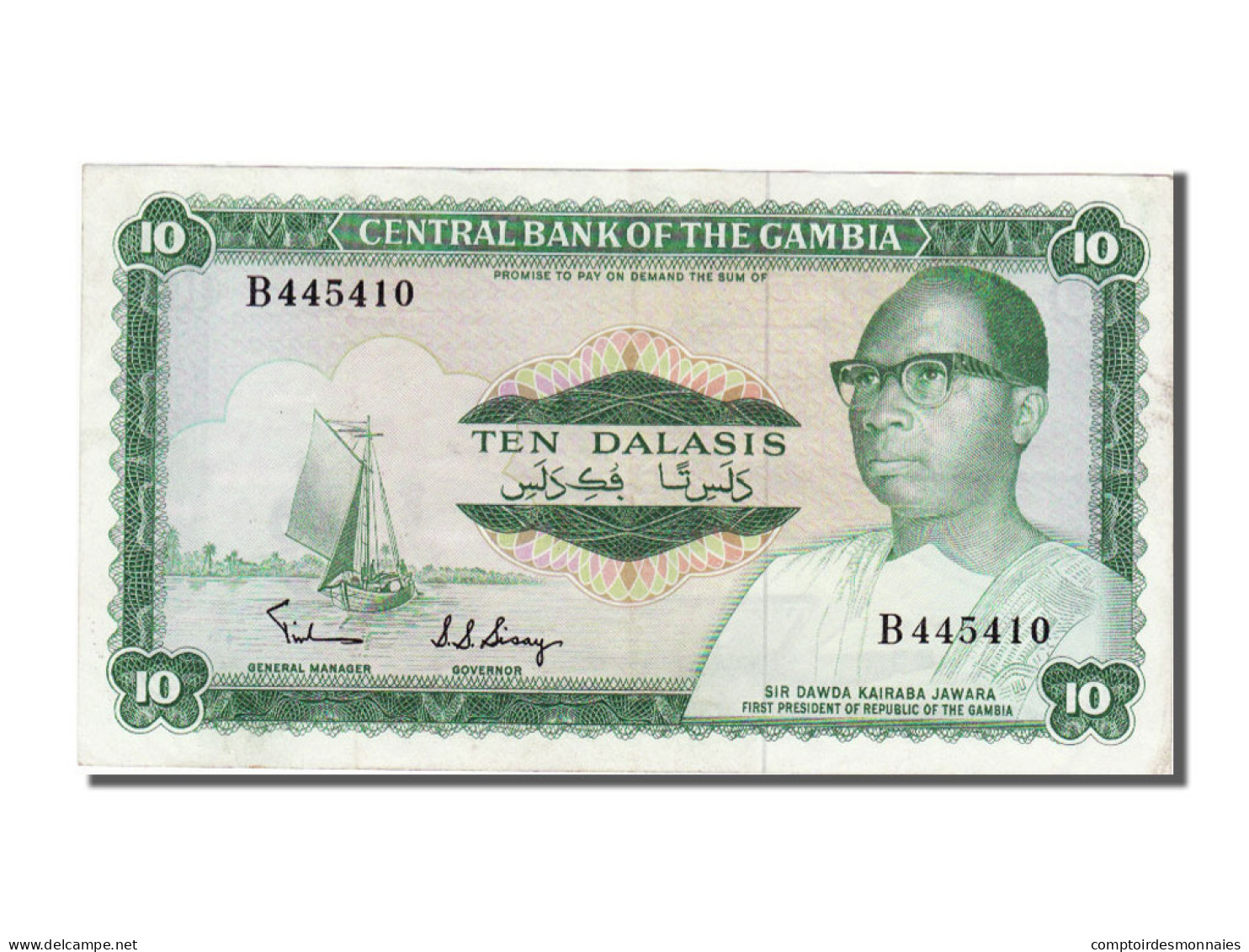 Billet, Gambia, 10 Dalasis, SUP - Gambie