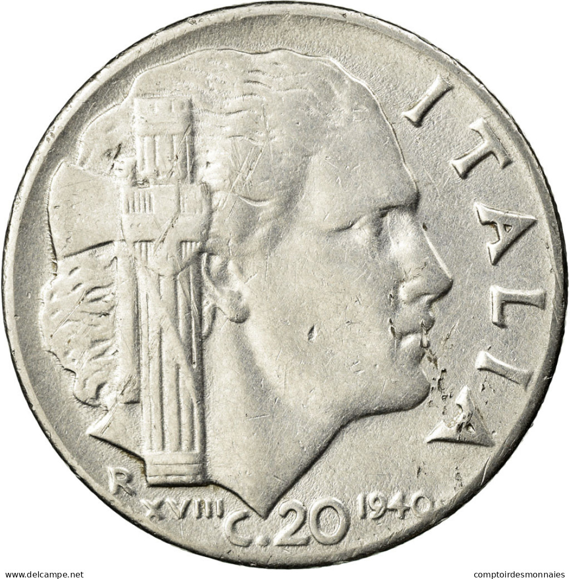 Monnaie, Italie, Vittorio Emanuele III, 20 Centesimi, 1940, Rome, TTB, Stainless - 1900-1946 : Victor Emmanuel III & Umberto II