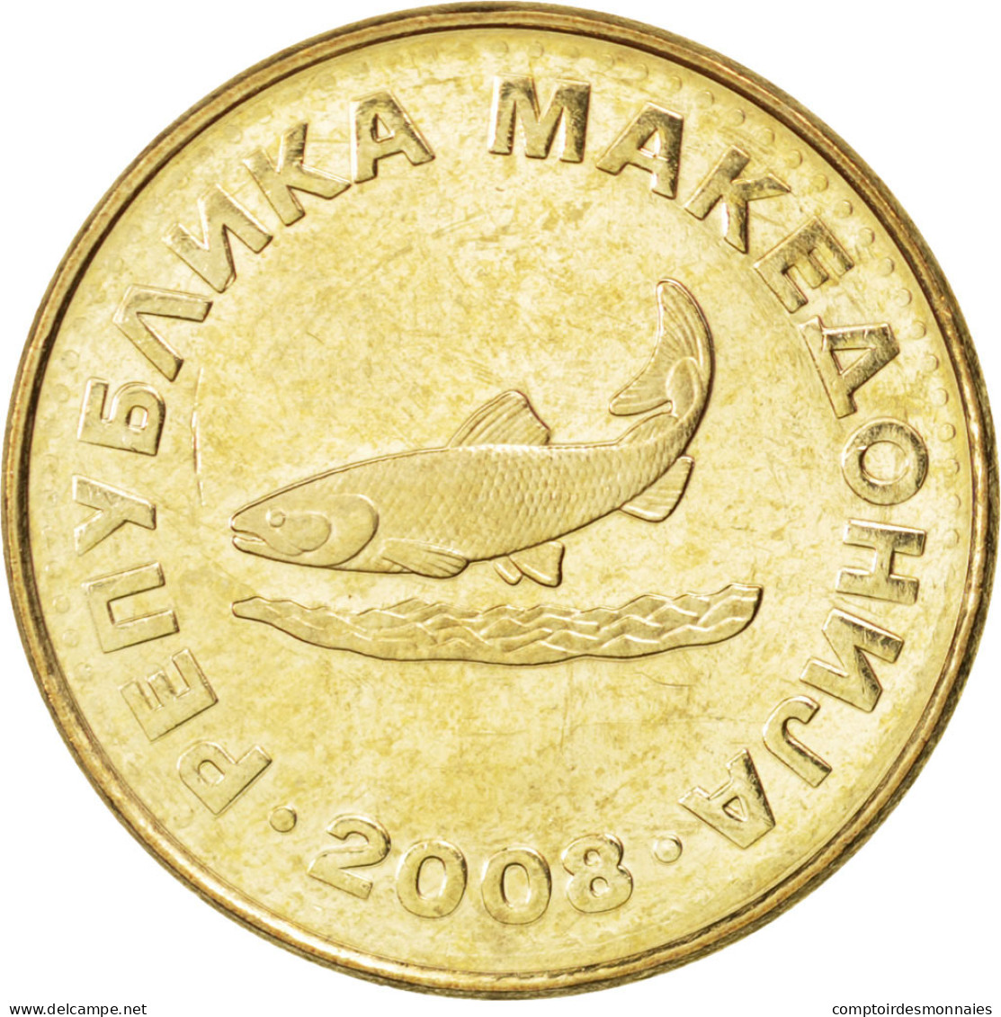 Monnaie, Macédoine, 2 Denari, 2008, SPL, Laiton, KM:3 - Nordmazedonien