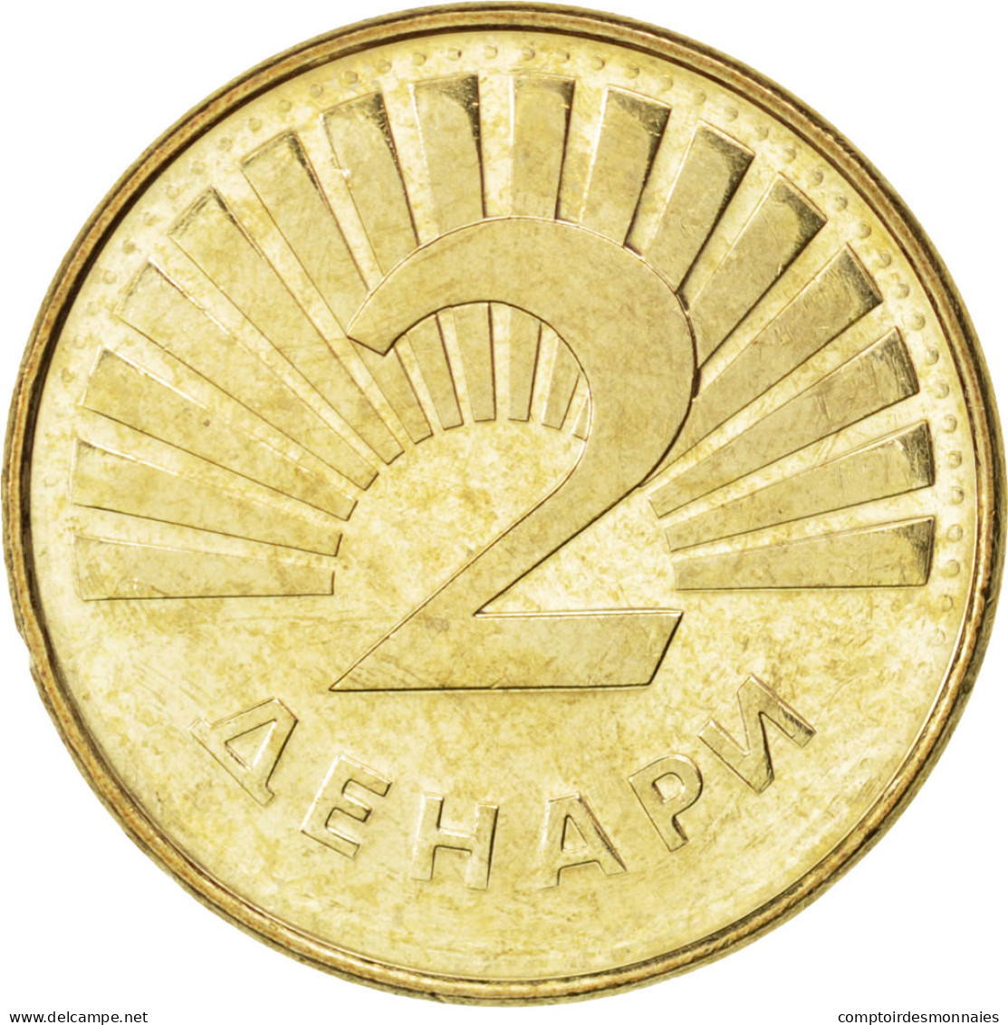 Monnaie, Macédoine, 2 Denari, 2008, SPL, Laiton, KM:3 - Macedonia Del Nord