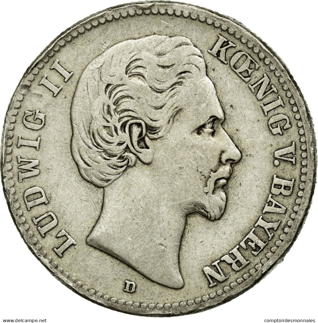 Monnaie, Etats Allemands, BAVARIA, Ludwig II, 2 Mark, 1876, Munich, TTB, Argent - Andere & Zonder Classificatie