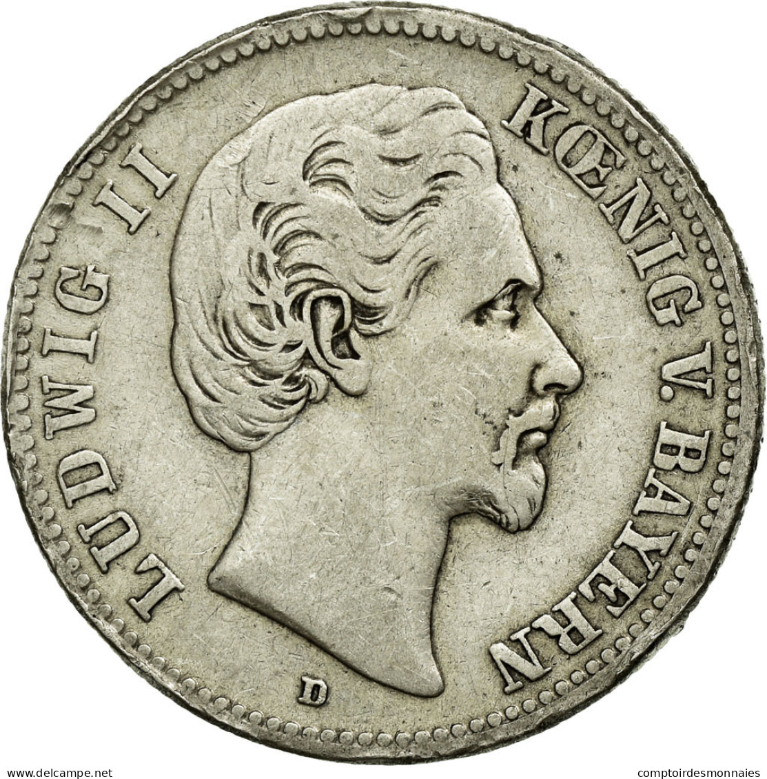 Monnaie, Etats Allemands, BAVARIA, Ludwig II, 2 Mark, 1876, Munich, TTB, Argent - Altri & Non Classificati