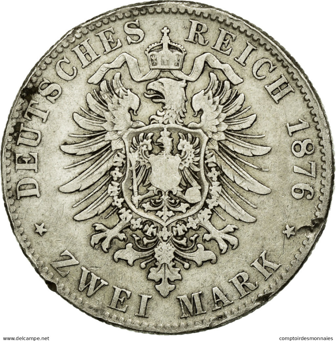 Monnaie, Etats Allemands, BAVARIA, Ludwig II, 2 Mark, 1876, Munich, TTB, Argent - Autres & Non Classés