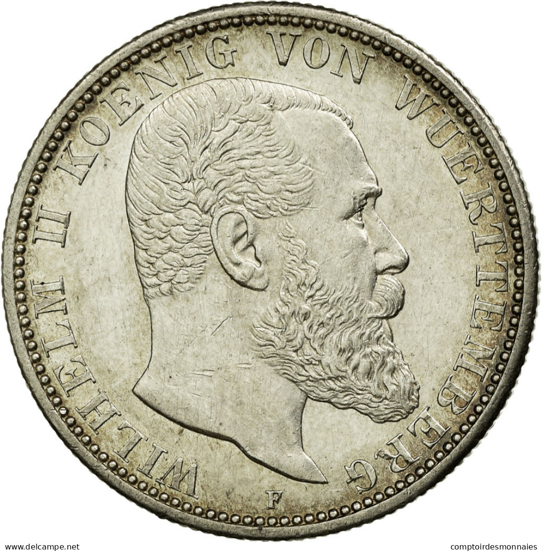 Monnaie, Etats Allemands, WURTTEMBERG, Wilhelm II, 2 Mark, 1908, Freudenstadt - Sonstige & Ohne Zuordnung