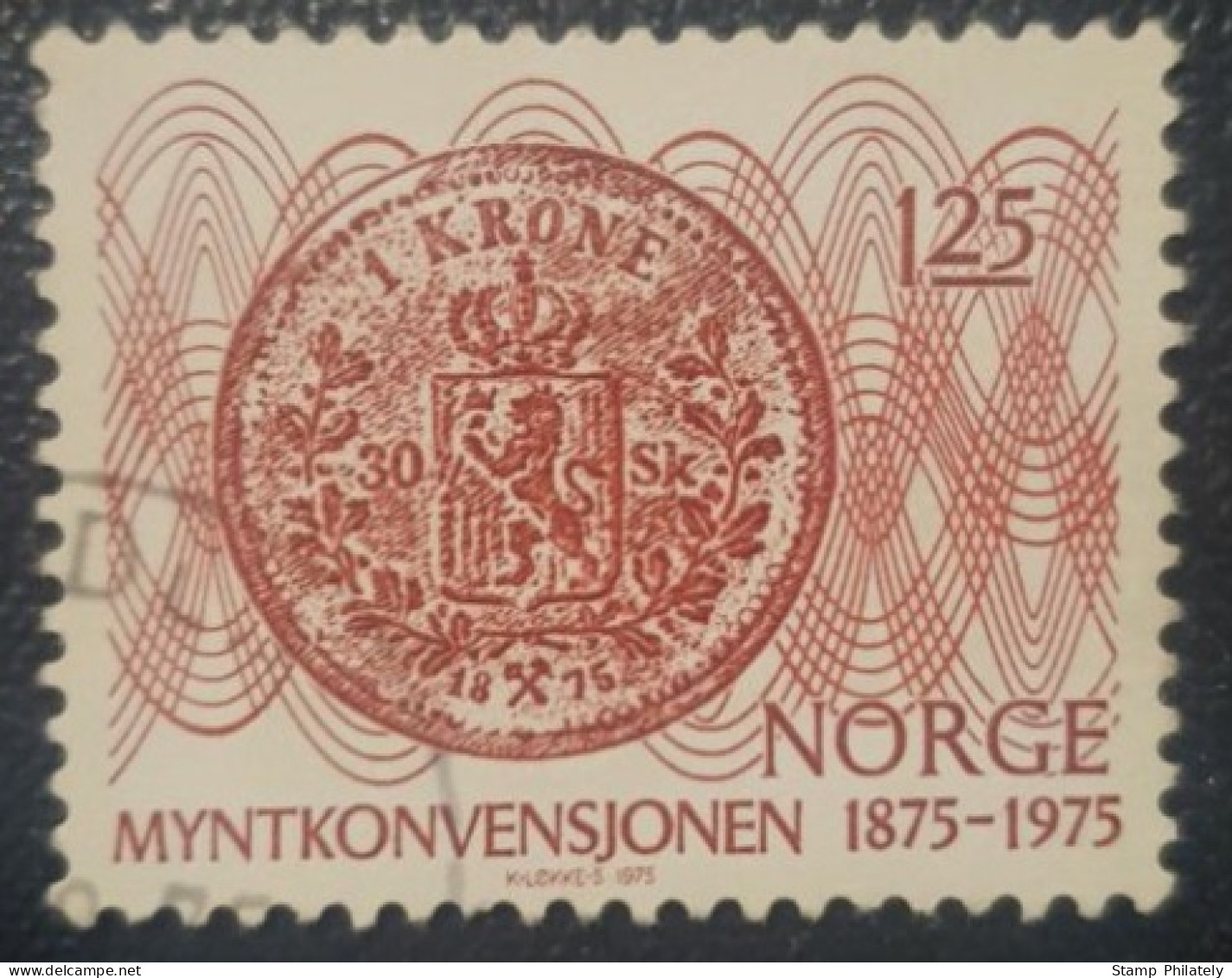 Norway 1.25Kr Used Stamp Anniversary Of The Coin And Metre Convention - Usati