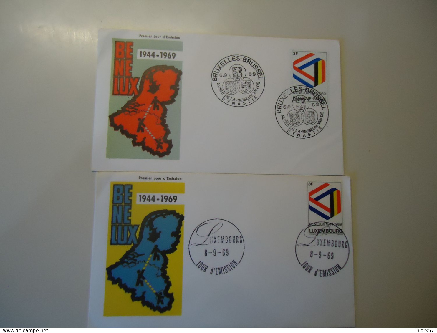 LUXEMBOURG  AND BELGIUM 2  FDC COVER 1969  BENELUX - 1967