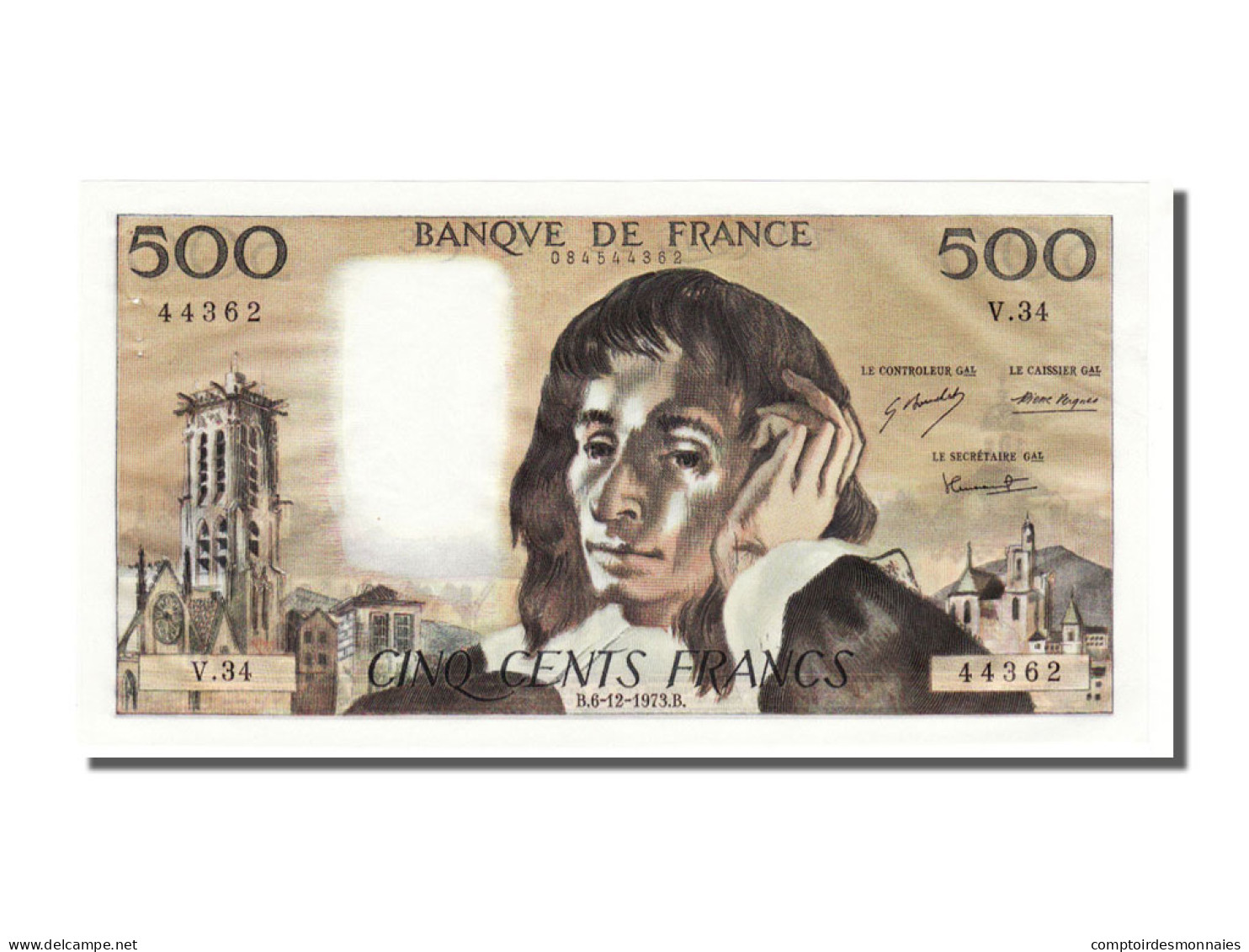 Billet, France, 500 Francs, 500 F 1968-1993 ''Pascal'', 1973, 1973-12-06, SPL - 500 F 1968-1993 ''Pascal''