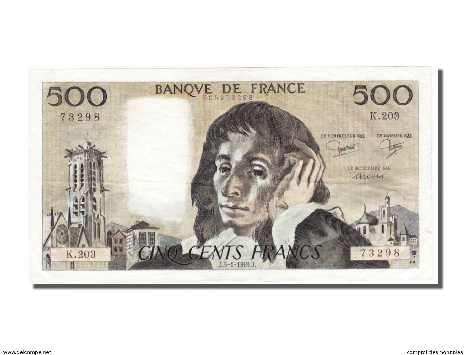 Billet, France, 500 Francs, 500 F 1968-1993 ''Pascal'', 1984, 1984-01-05, SUP+ - 500 F 1968-1993 ''Pascal''