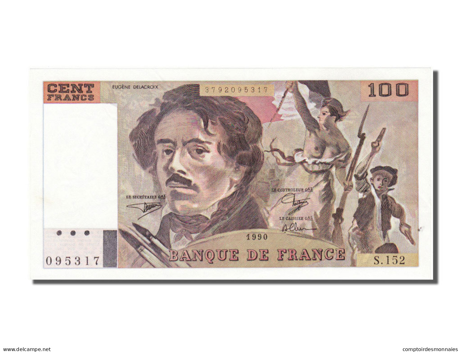 Billet, France, 100 Francs, 100 F 1978-1995 ''Delacroix'', 1990, SPL, Fayette:69 - 100 F 1978-1995 ''Delacroix''