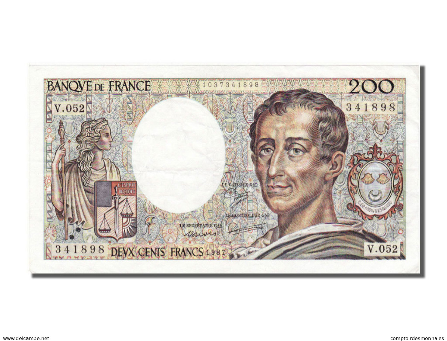 Billet, France, 200 Francs, 200 F 1981-1994 ''Montesquieu'', 1987, TTB+ - 200 F 1981-1994 ''Montesquieu''