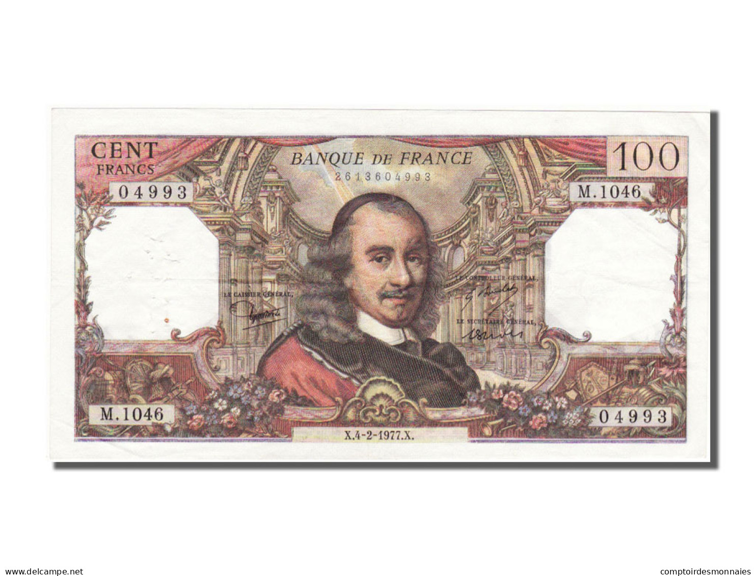 Billet, France, 100 Francs, 100 F 1964-1979 ''Corneille'', 1977, 1977-02-04 - 100 F 1964-1979 ''Corneille''