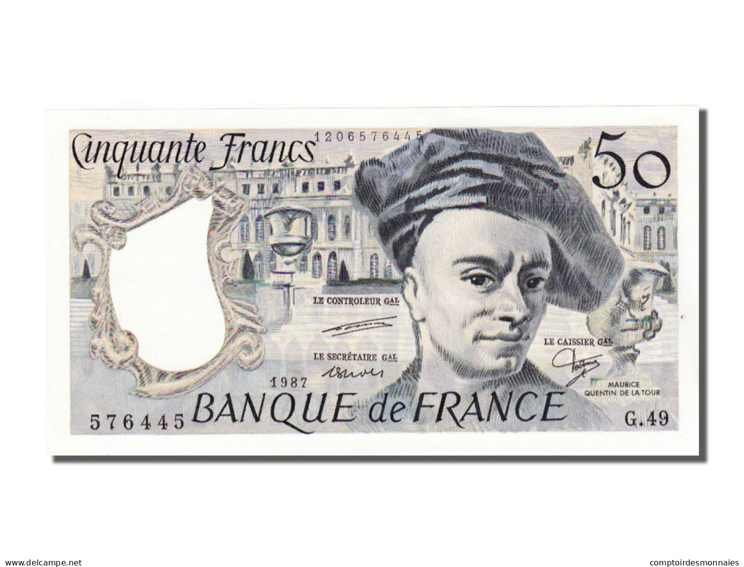 Billet, France, 50 Francs, 50 F 1976-1992 ''Quentin De La Tour'', 1987, NEUF - 50 F 1976-1992 ''Quentin De La Tour''