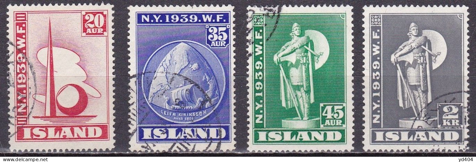 IS038 – ISLANDE – ICELAND – 1939 – NEW-YORK WORLD FAIR – SG # 238/41 USED 195 € - Gebruikt