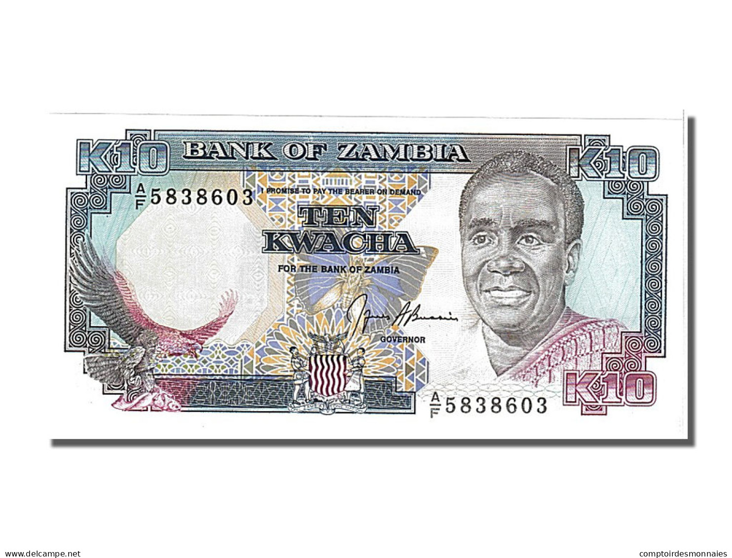 Billet, Zambie, 10 Kwacha, 1989, NEUF - Zambia