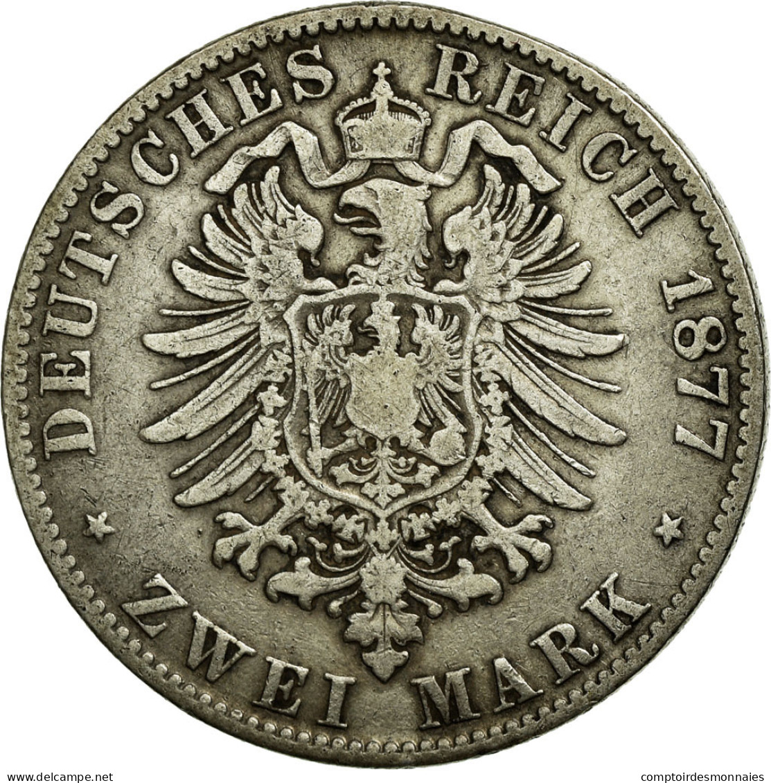 Monnaie, Etats Allemands, SAXONY-ALBERTINE, Albert, 2 Mark, 1877, TB+, Argent - Sonstige & Ohne Zuordnung
