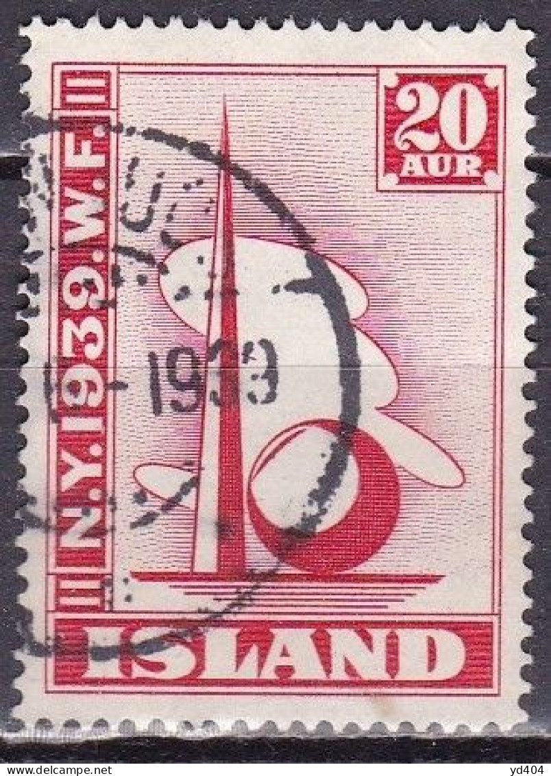 IS038A – ISLANDE – ICELAND – 1939 – NEW-YORK WORLD FAIR – SG # 238 USED 7,50 € - Used Stamps