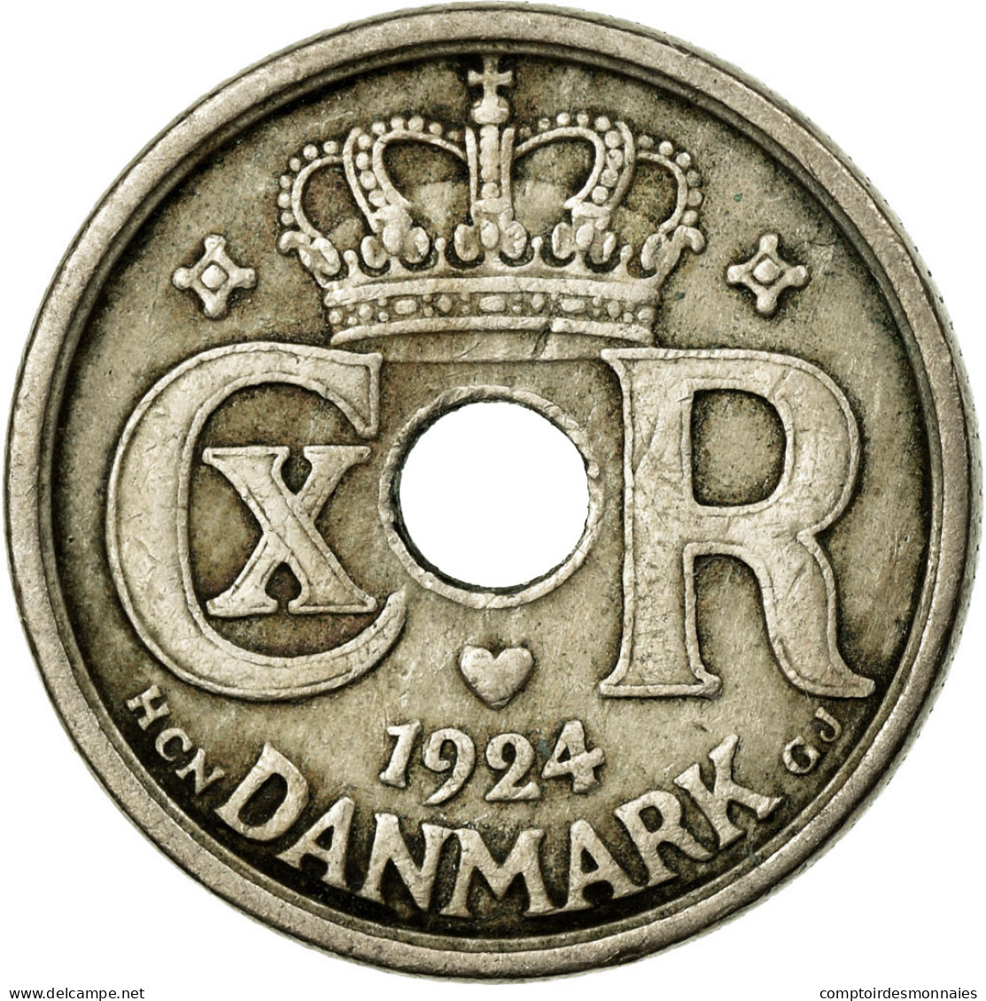 Monnaie, Danemark, Christian X, 10 Öre, 1924, Copenhagen, TTB, Copper-nickel - Denemarken