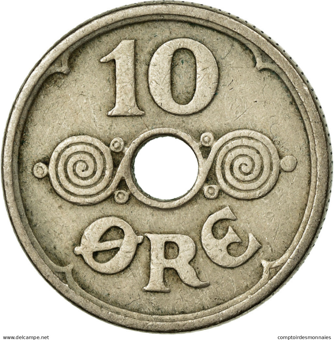 Monnaie, Danemark, Christian X, 10 Öre, 1924, Copenhagen, TTB, Copper-nickel - Denemarken