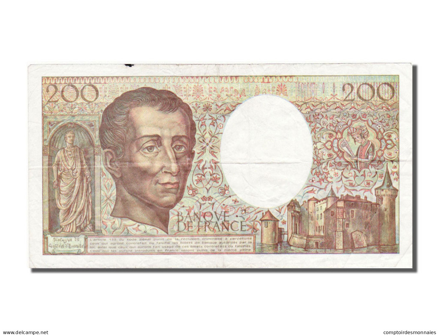 Billet, France, 200 Francs, 200 F 1981-1994 ''Montesquieu'', 1992, TTB - 200 F 1981-1994 ''Montesquieu''