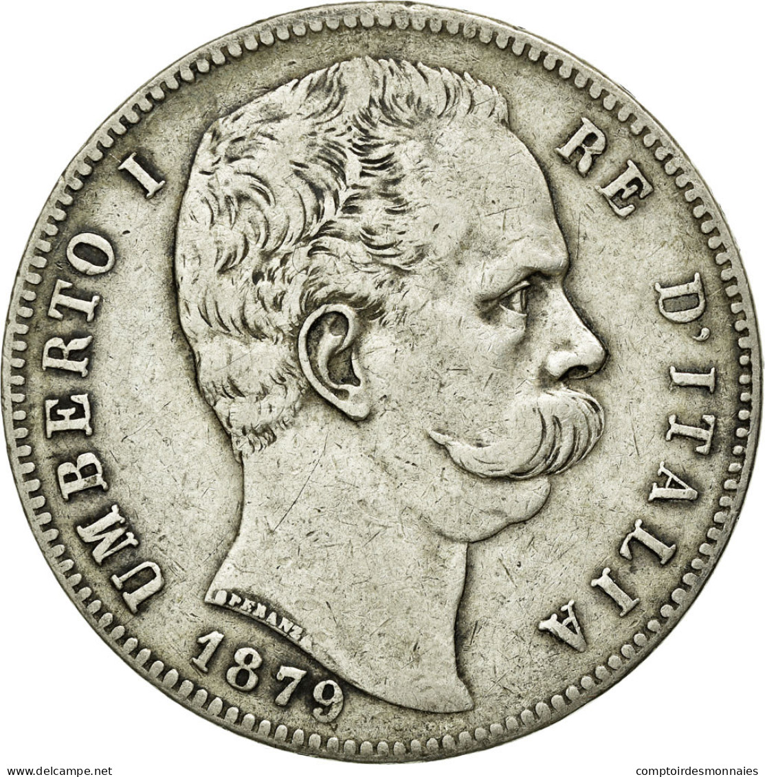 Monnaie, Italie, Umberto I, 5 Lire, 1879, Rome, TTB+, Argent, KM:20 - 1878-1900 : Umberto I