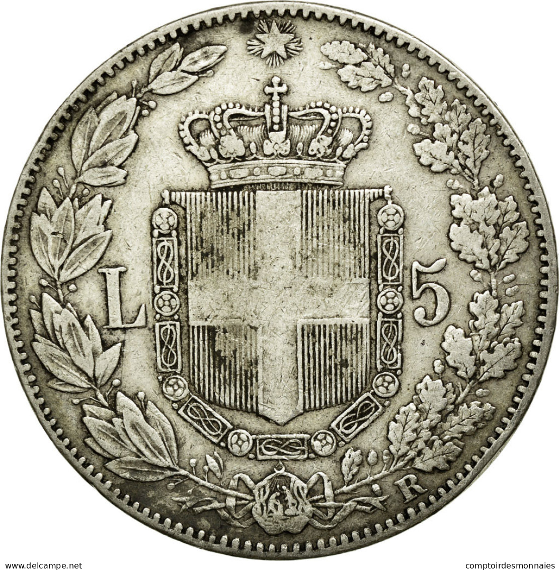 Monnaie, Italie, Umberto I, 5 Lire, 1879, Rome, TTB+, Argent, KM:20 - 1878-1900 : Umberto I