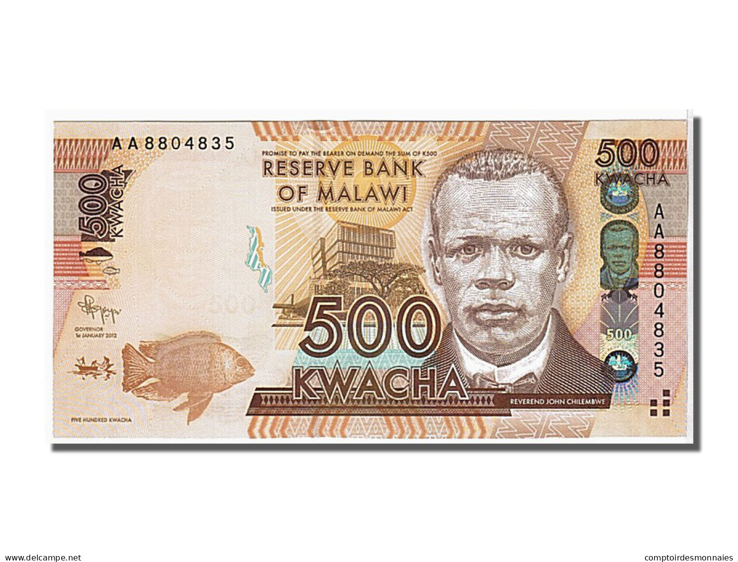 Billet, Malawi, 500 Kwacha, 2012, NEUF - Malawi