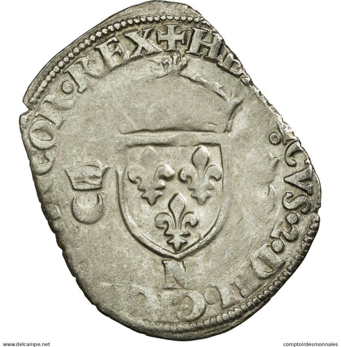 Monnaie, France, Douzain Aux Croissants, 1551, Nantes, TB+, Billon, Sombart:4380 - 1547-1559 Heinrich II.