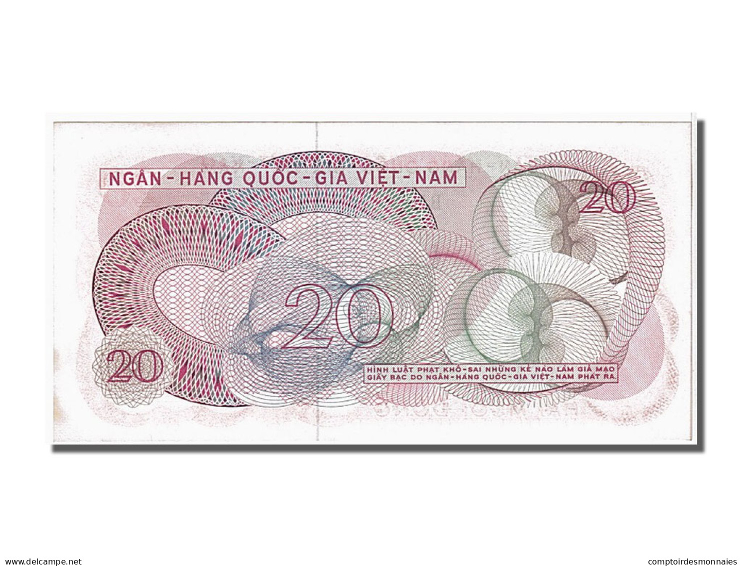 Billet, South Viet Nam, 20 Dông, 1969, NEUF - Vietnam