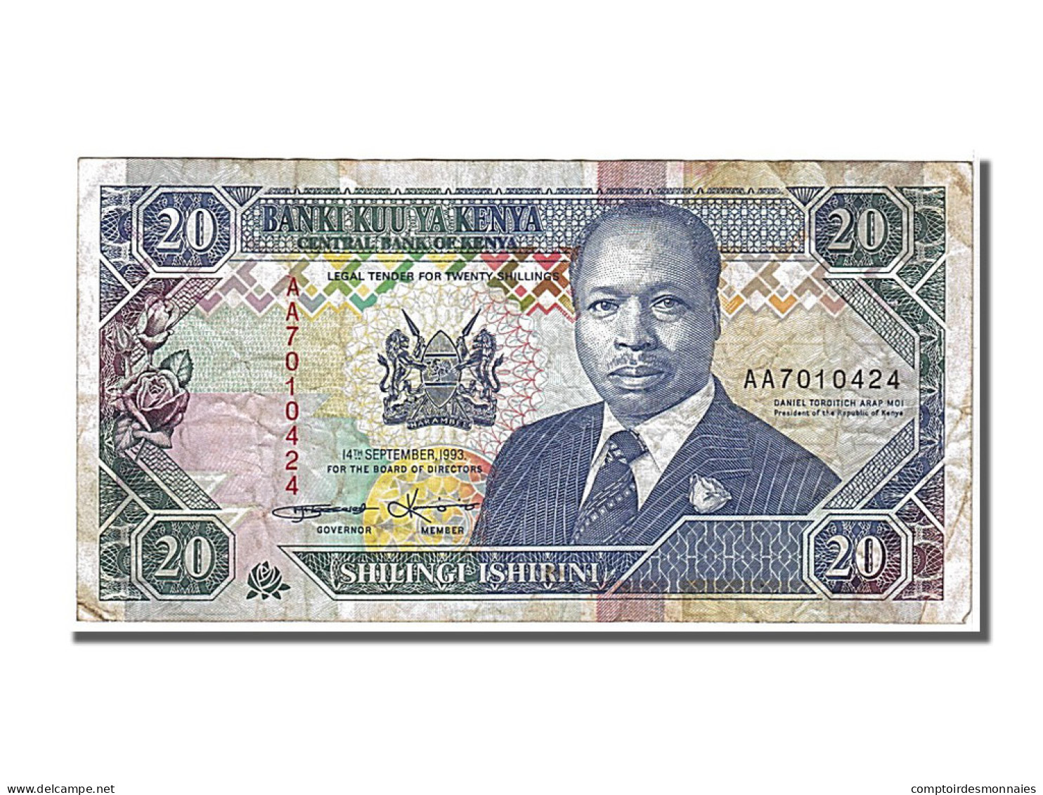 Billet, Kenya, 20 Shillings, 1993, 1993-09-14, TTB - Kenia