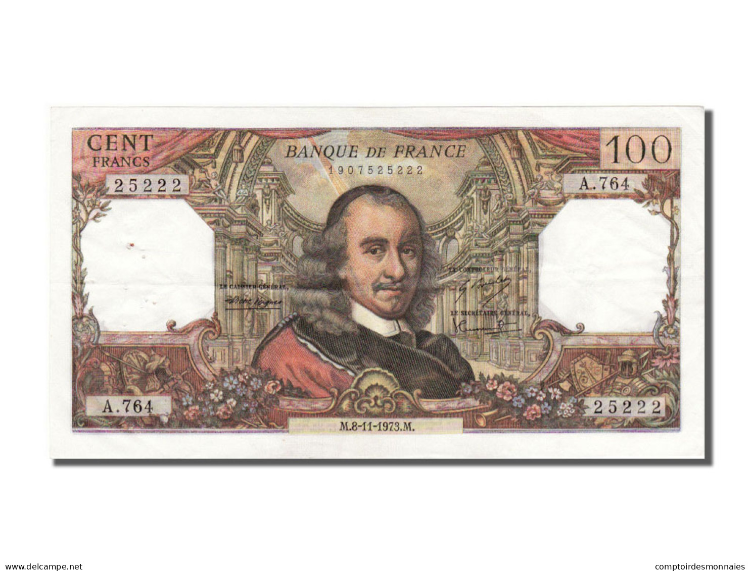Billet, France, 100 Francs, 100 F 1964-1979 ''Corneille'', 1973, 1973-11-08 - 100 F 1964-1979 ''Corneille''