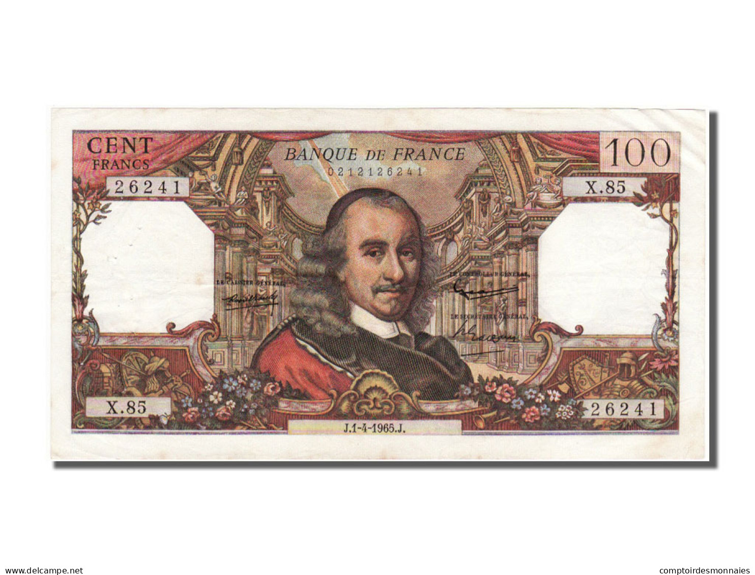 Billet, France, 100 Francs, 100 F 1964-1979 ''Corneille'', 1965, 1965-04-01 - 100 F 1964-1979 ''Corneille''