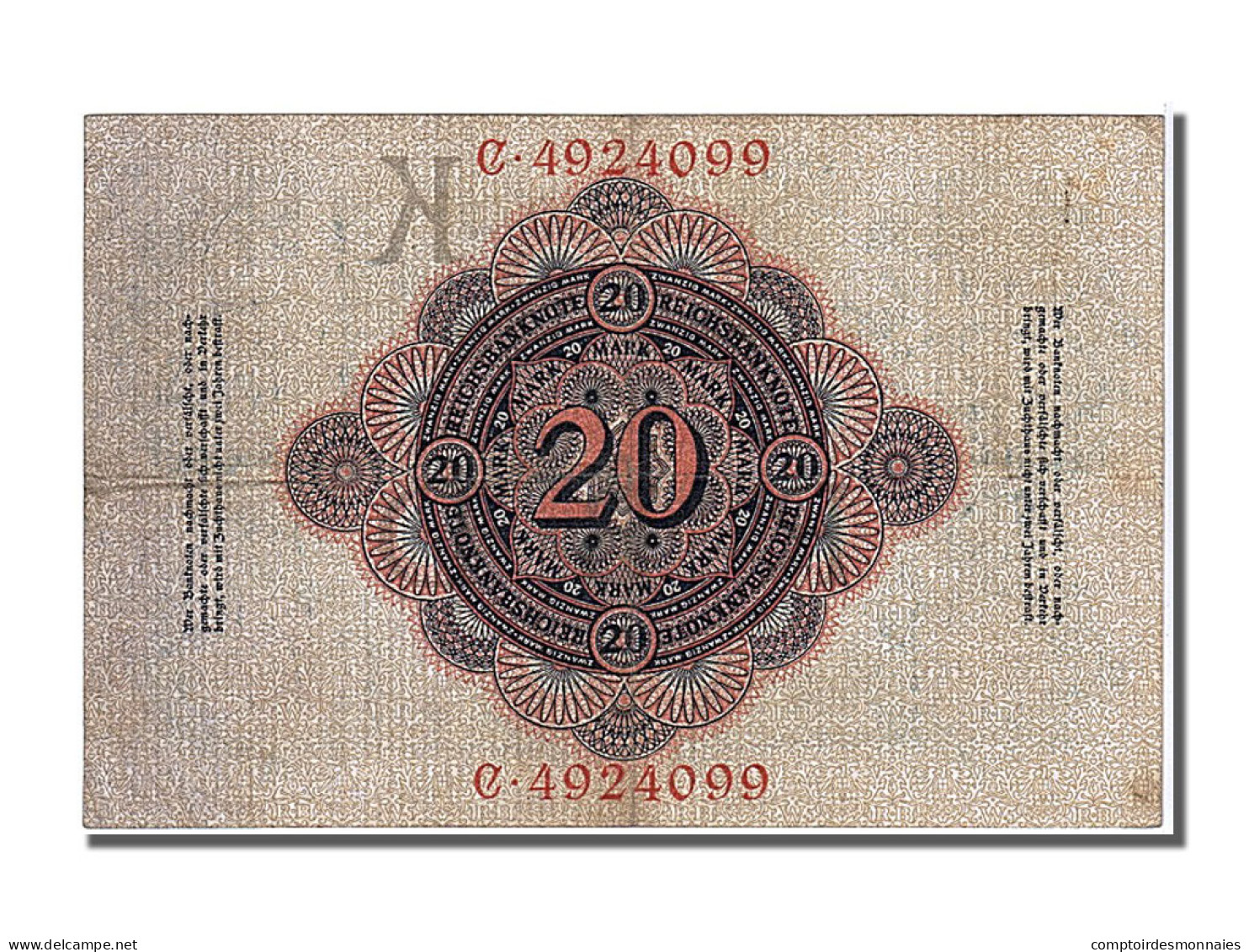 Billet, Allemagne, 20 Mark, 1908, 1908-02-07, TTB - 20 Mark