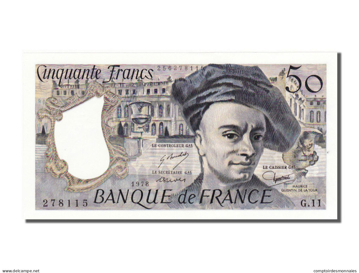 Billet, France, 50 Francs, 50 F 1976-1992 ''Quentin De La Tour'', 1978, SPL+ - 50 F 1976-1992 ''Quentin De La Tour''