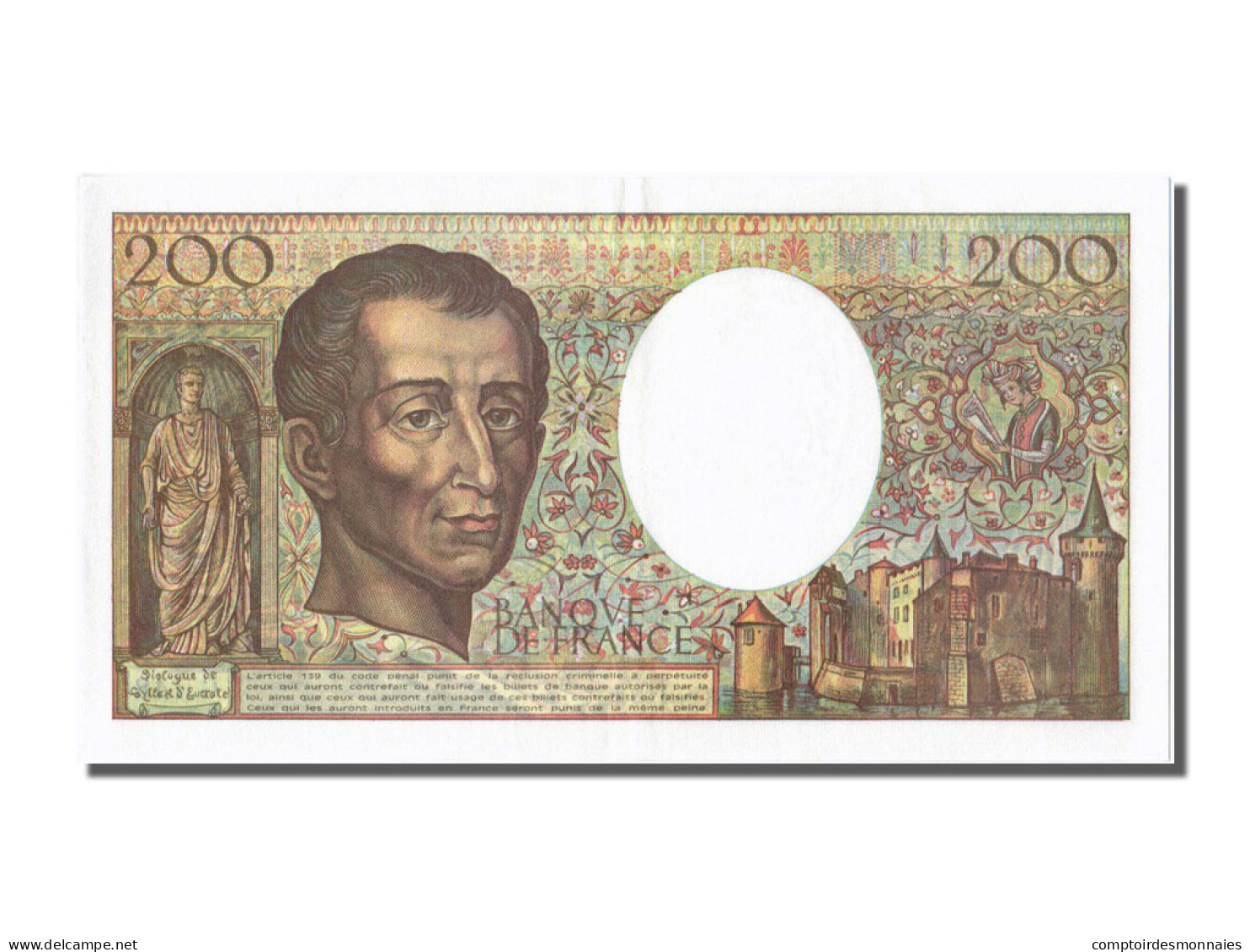 Billet, France, 200 Francs, 200 F 1981-1994 ''Montesquieu'', 1992, SPL - 200 F 1981-1994 ''Montesquieu''