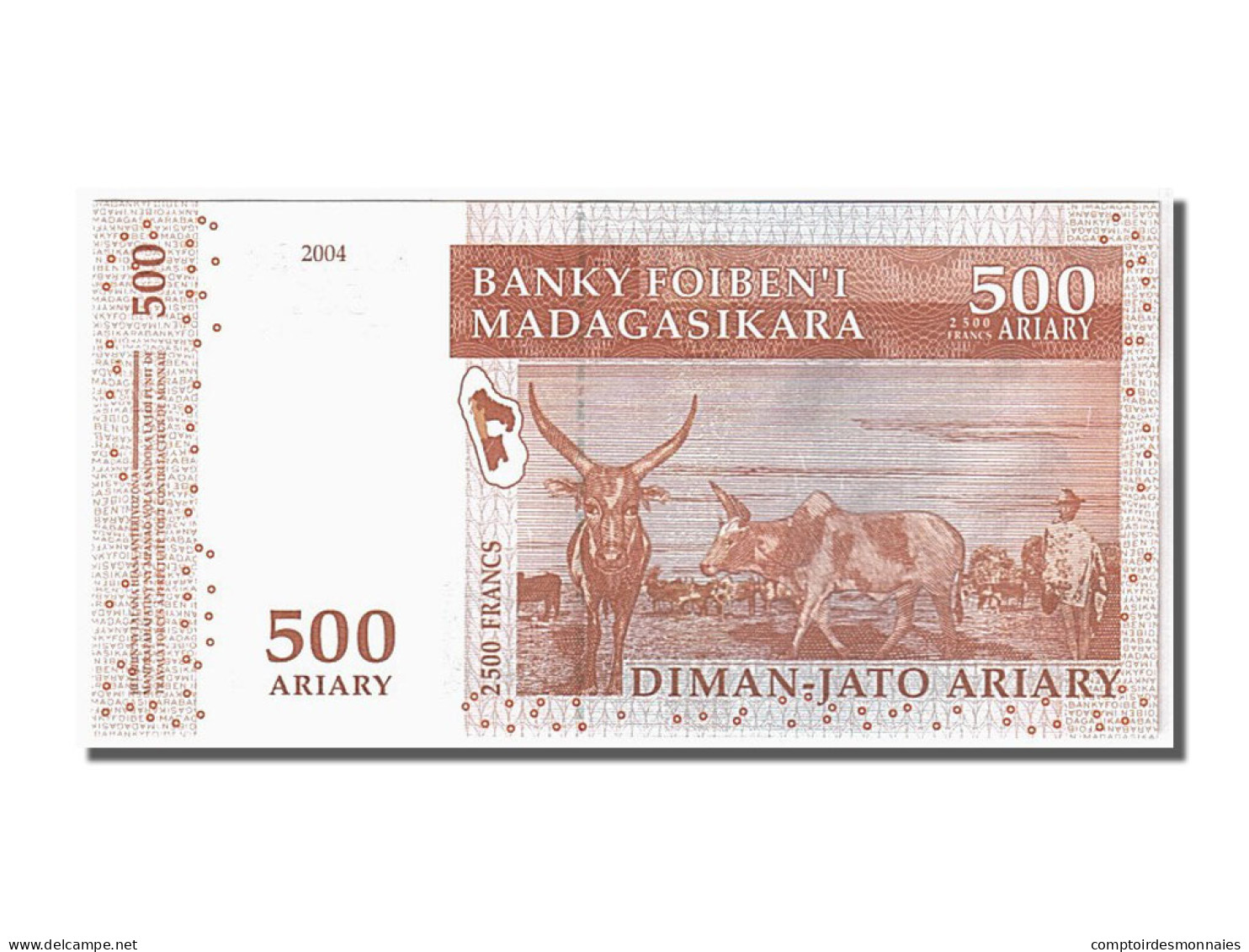 Billet, Madagascar, 500 Ariary, 2004, KM:88b, NEUF - Madagaskar