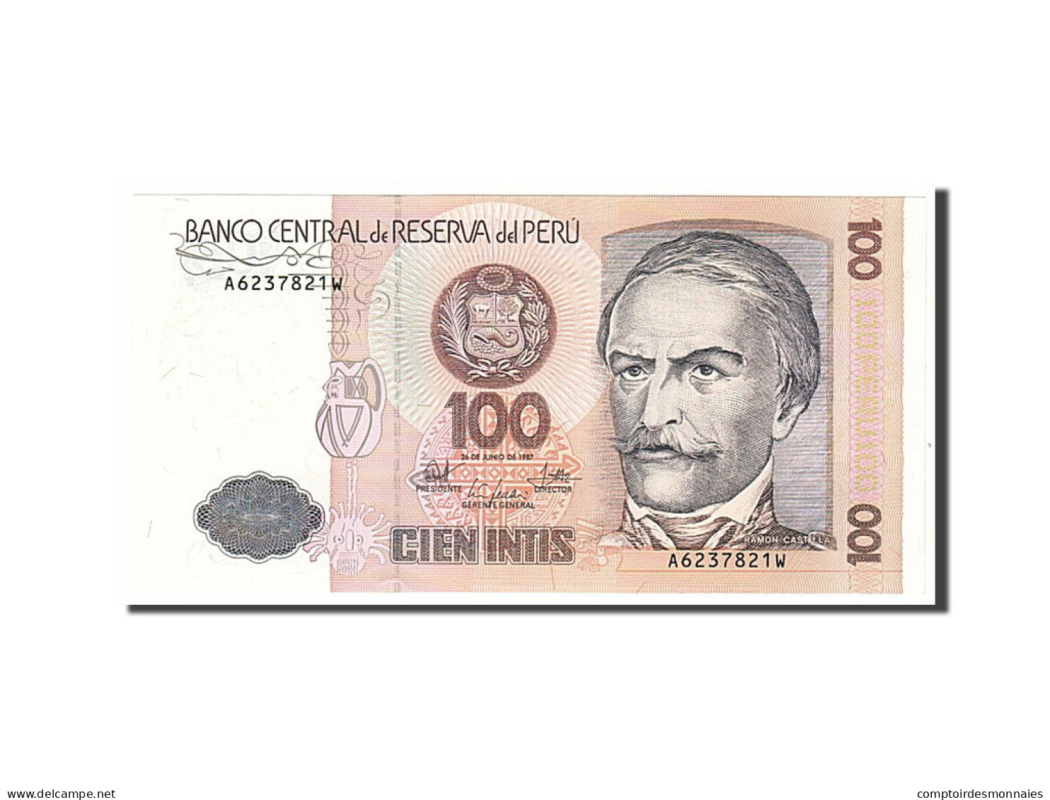 Billet, Pérou, 100 Intis, 1987, KM:133, NEUF - Perú