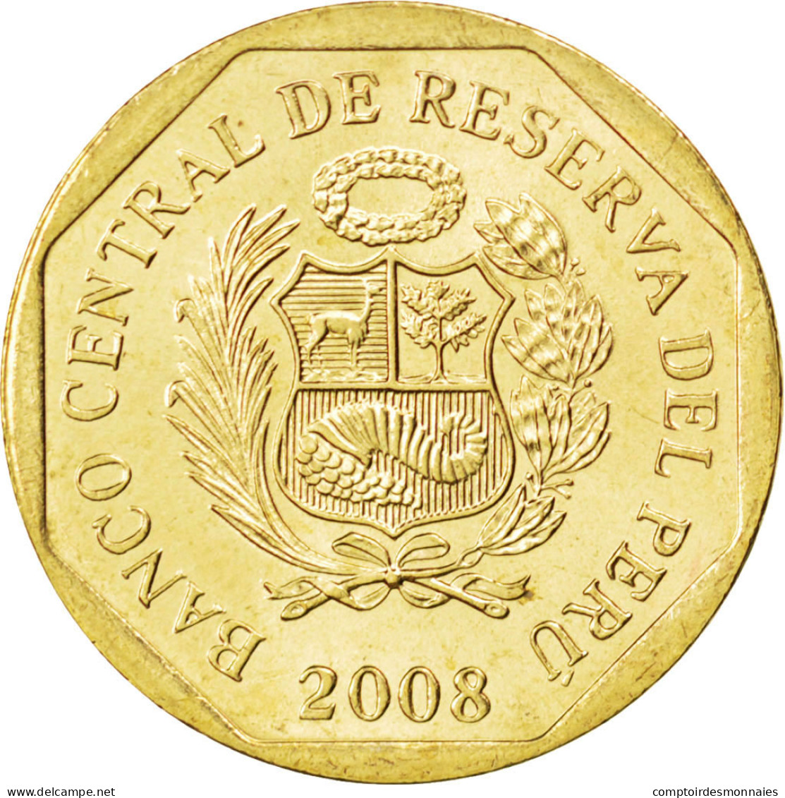 Monnaie, Pérou, 10 Centimos, 2008, SPL, Laiton, KM:305.4 - Perú